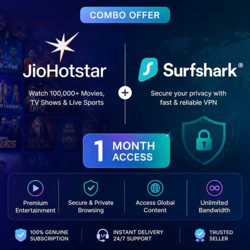 JioHotstar + Surfshark VPN (1 Month Access )